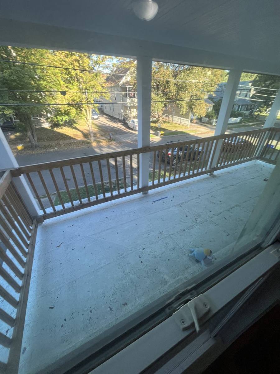 View from the upstairs porch over the neighborhood