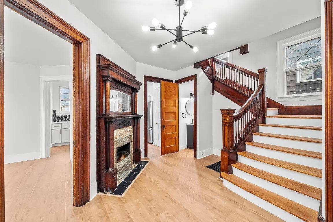 The entry and staircase of a renovated local home